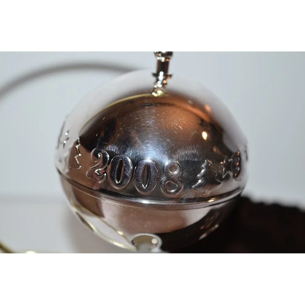 Wallace 2008 Silverplate Sleigh Bell Christmas Ornament in box